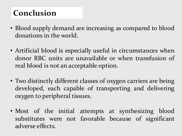 history of artificial blood